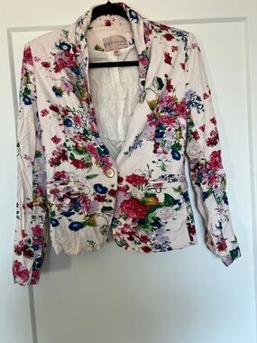 Philosophy Multicolor Floral Blazer Jacket in Light Pink Ground